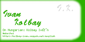 ivan kolbay business card